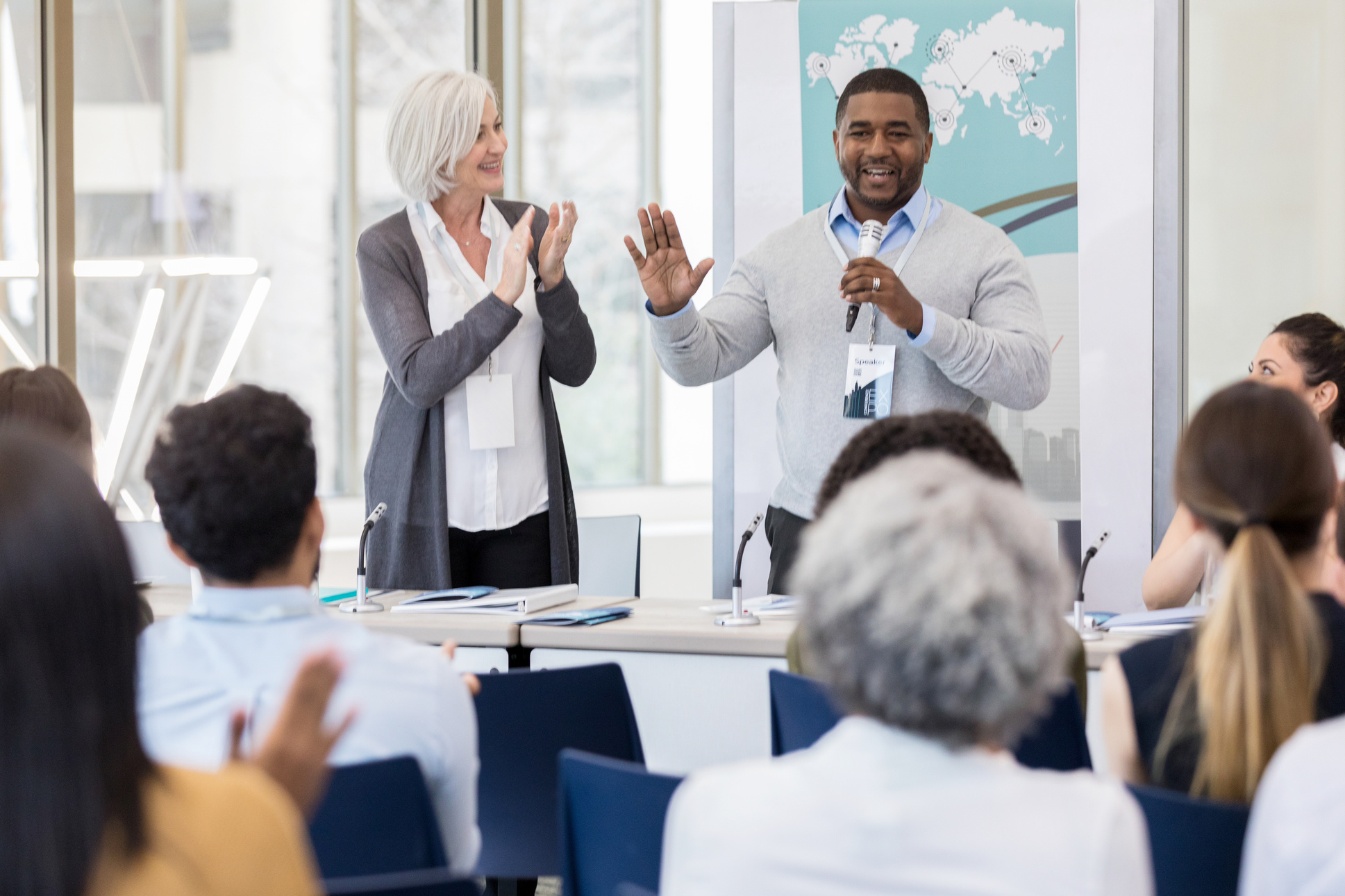 Keynote speaker receives round of applause